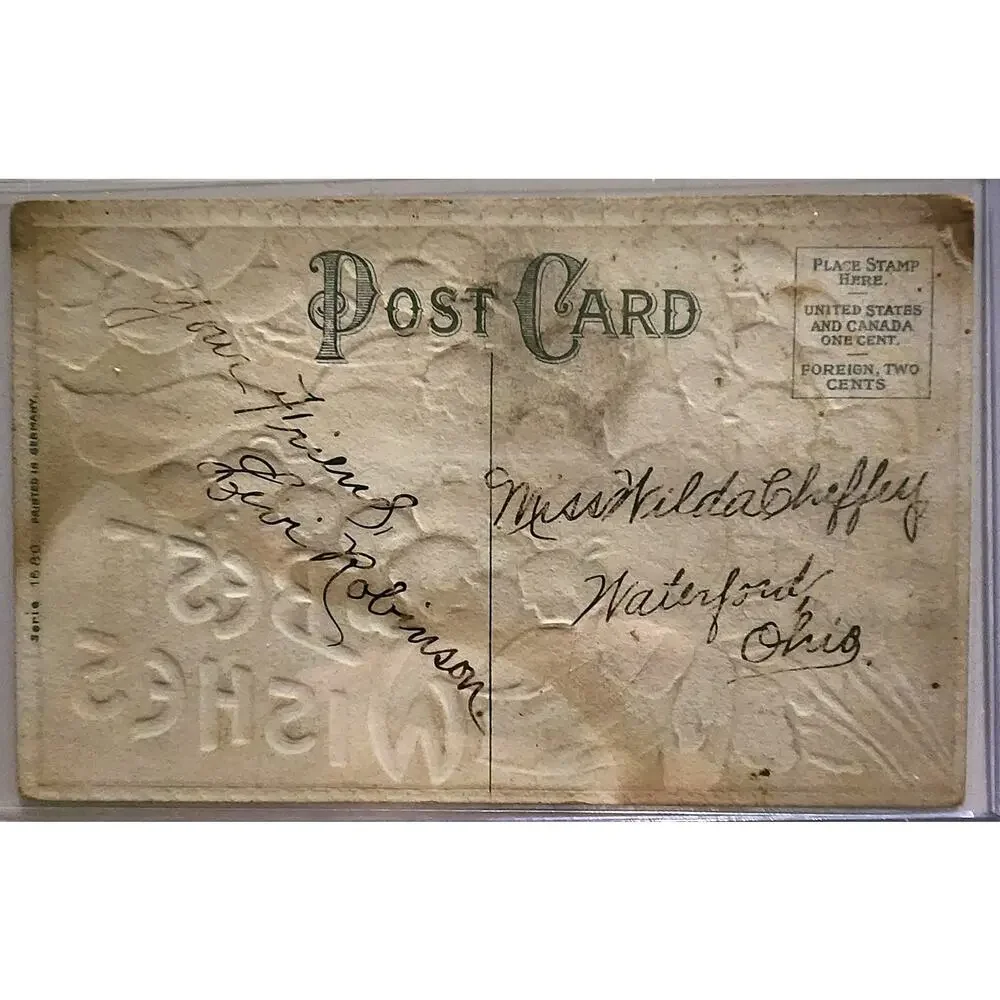 Lot Of Four Vintage Antique Embossed Postcards Flowers Birthday Wishes Returns